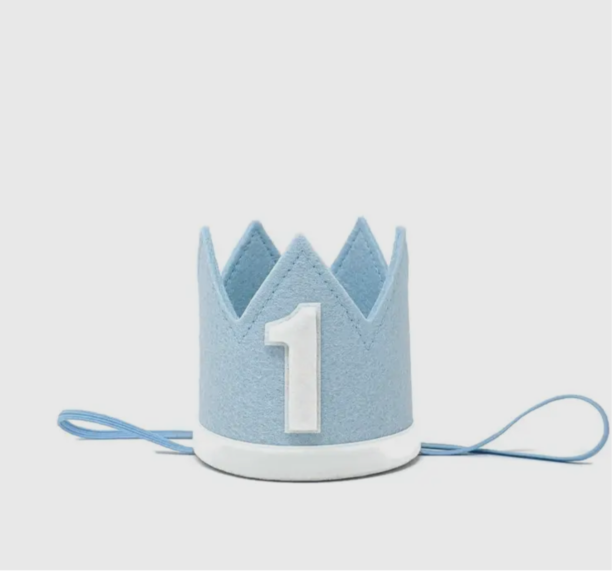Baby Blue Felt Birthday Crown
