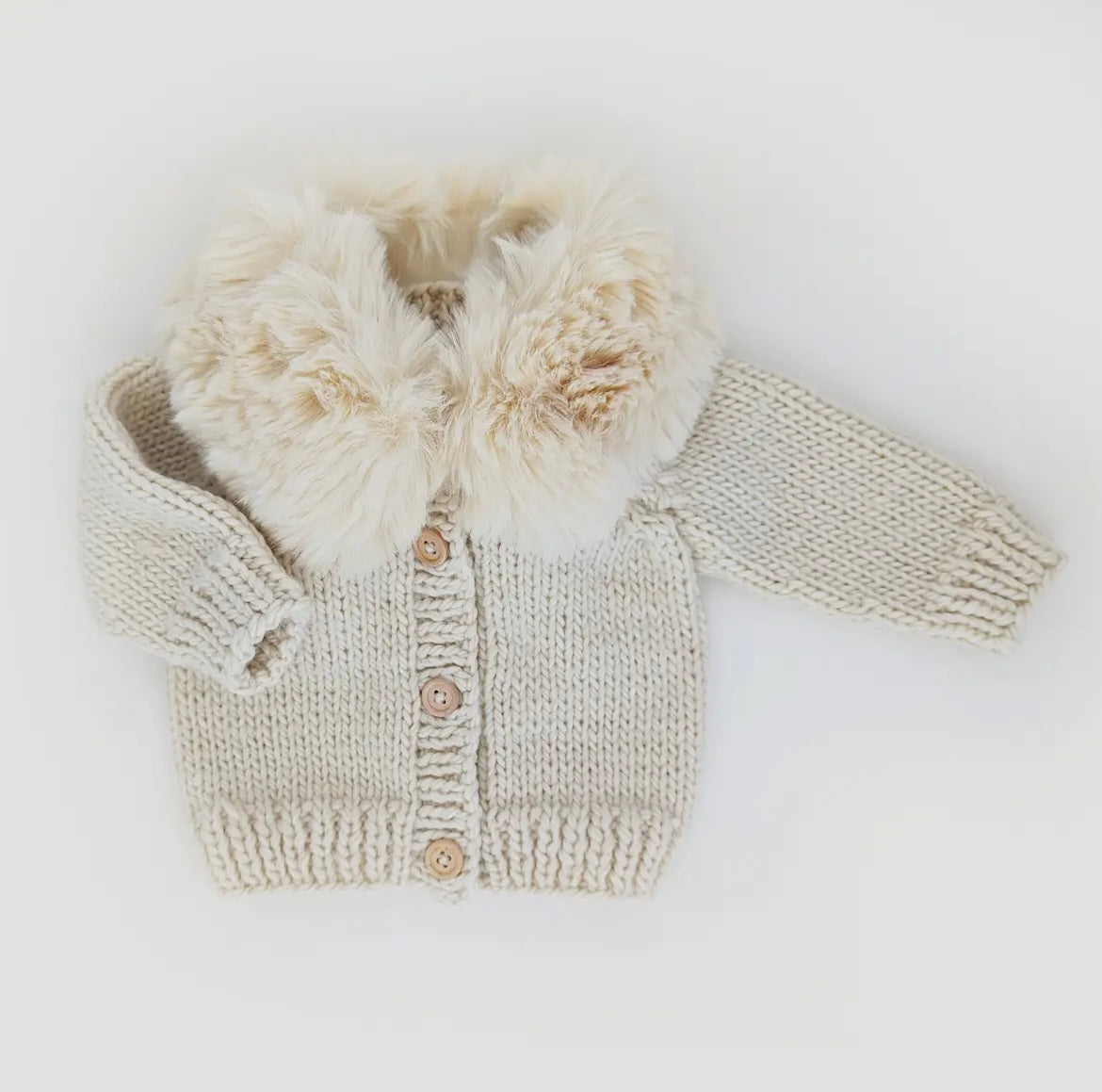 Fur Collar Knit Cardigan