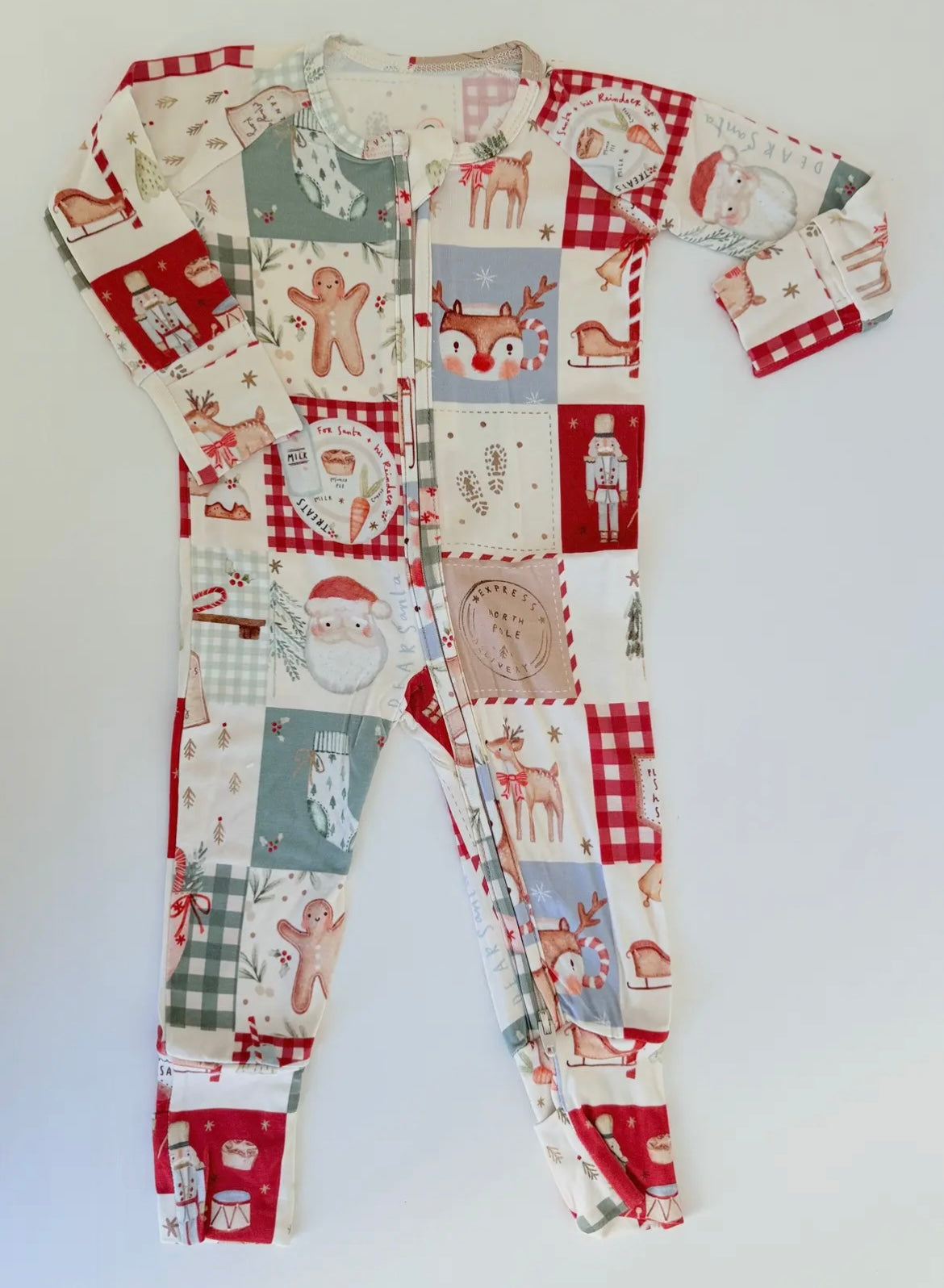 Patchwork Christmas Bamboo Two-Way Zippie