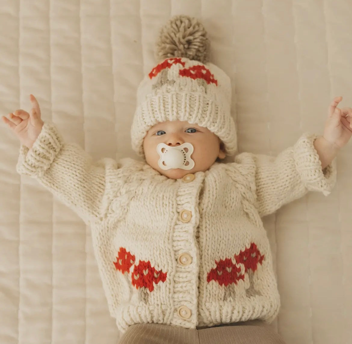 Mushroom Knit Cardigan