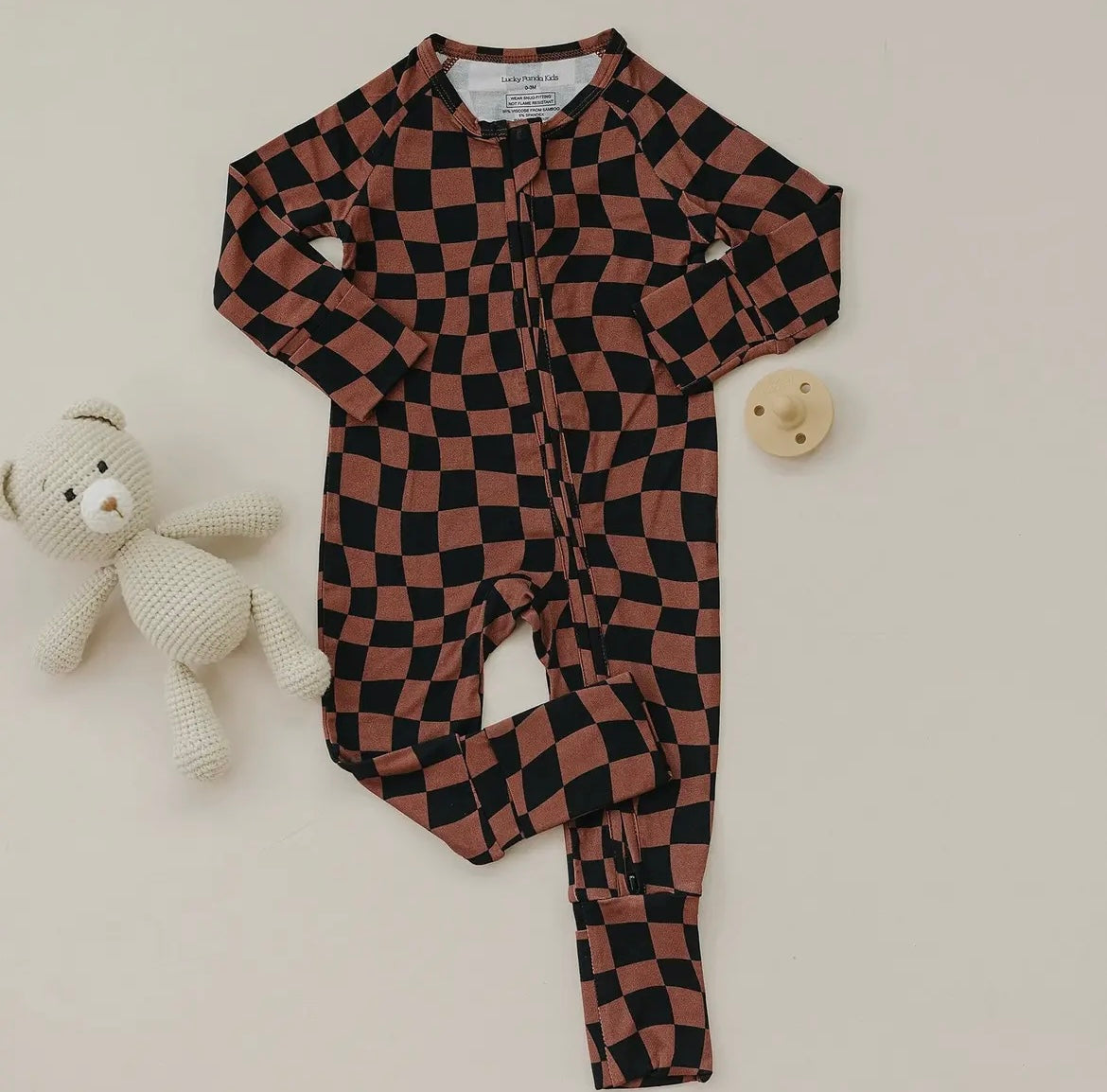 Wavy Check Bamboo Zippie