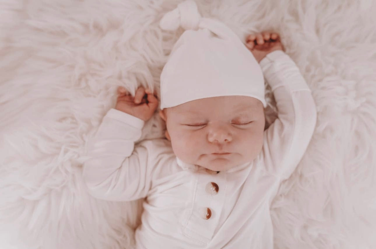 Newborn Knotted Gown - Ivory