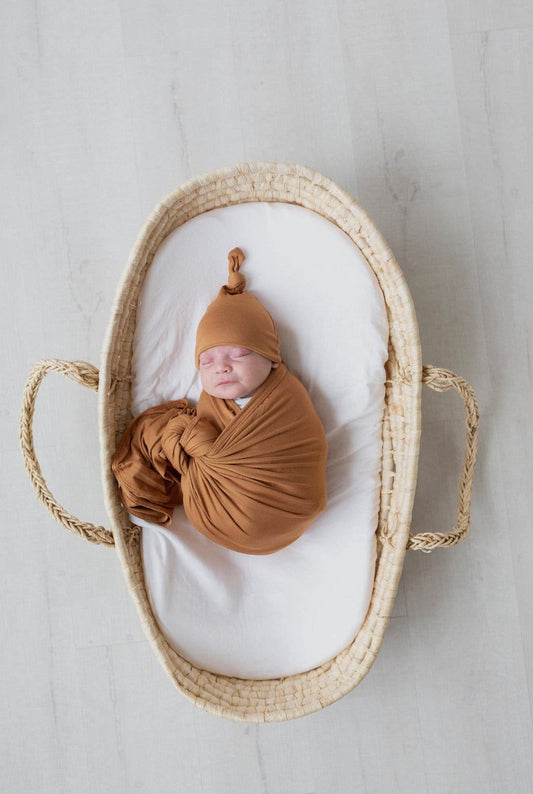 Swaddle + Hat Set - Camel