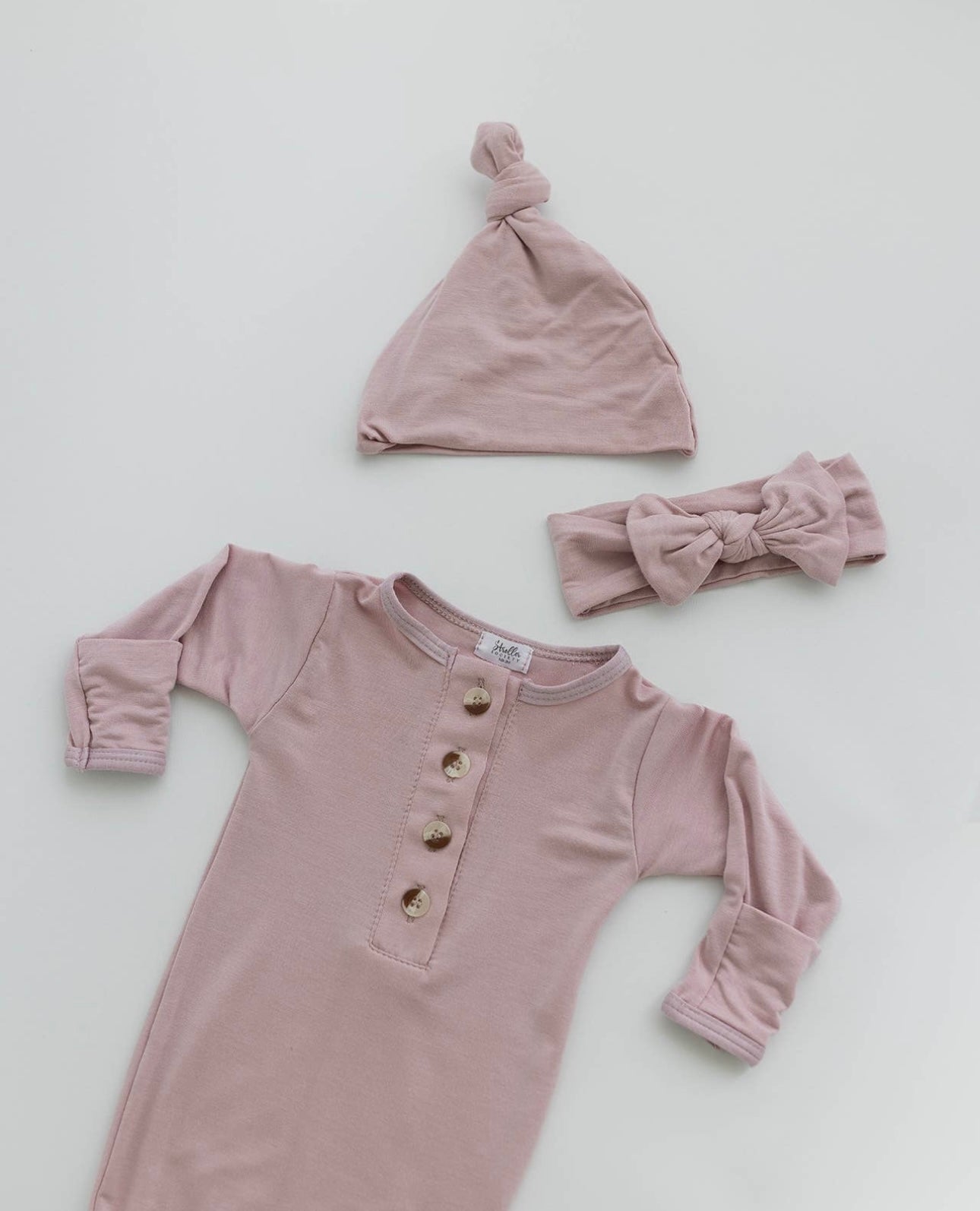 Newborn Knotted Gown - Blush