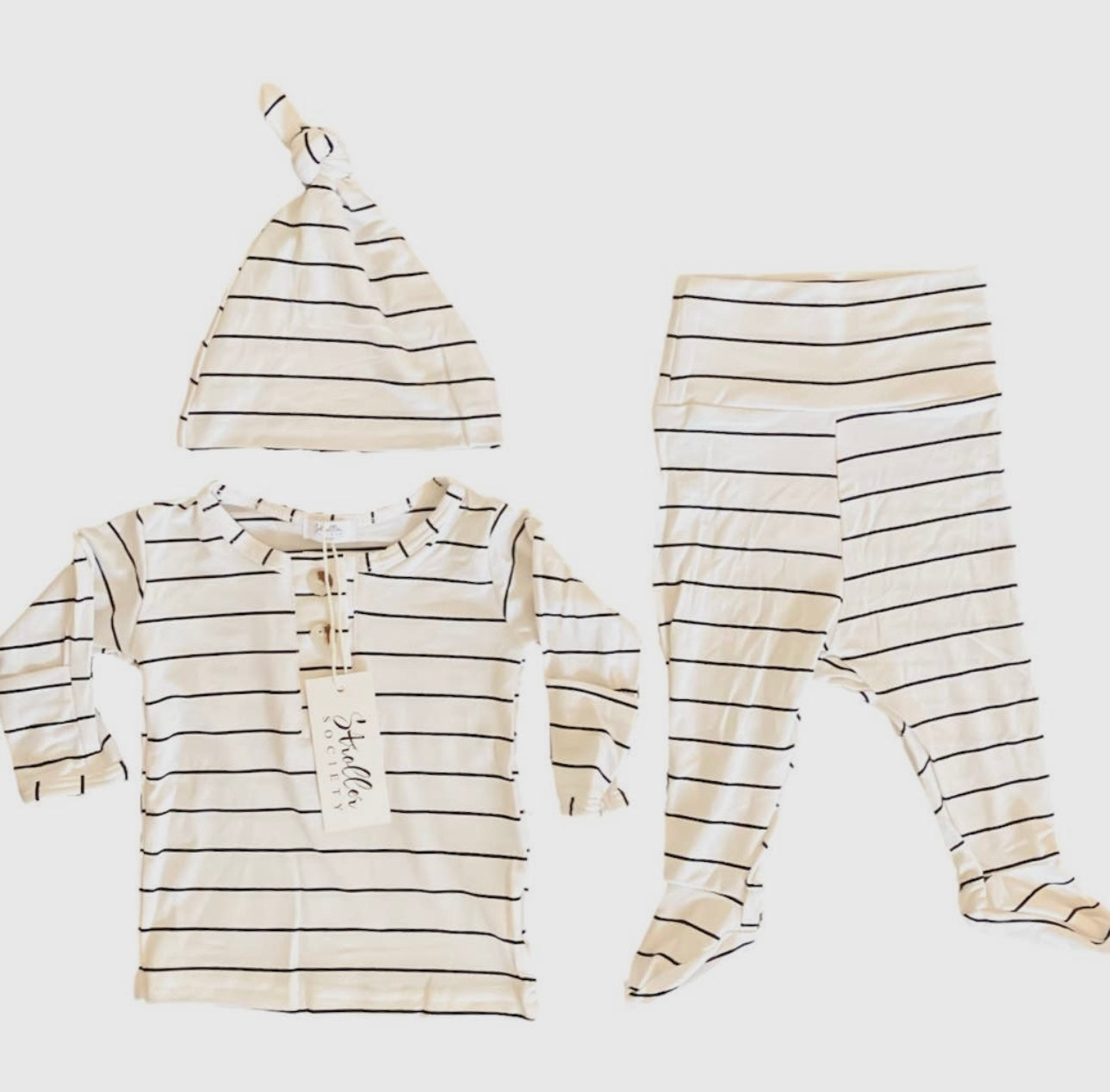 Lazy Day PJ Set - Neutral Stripes