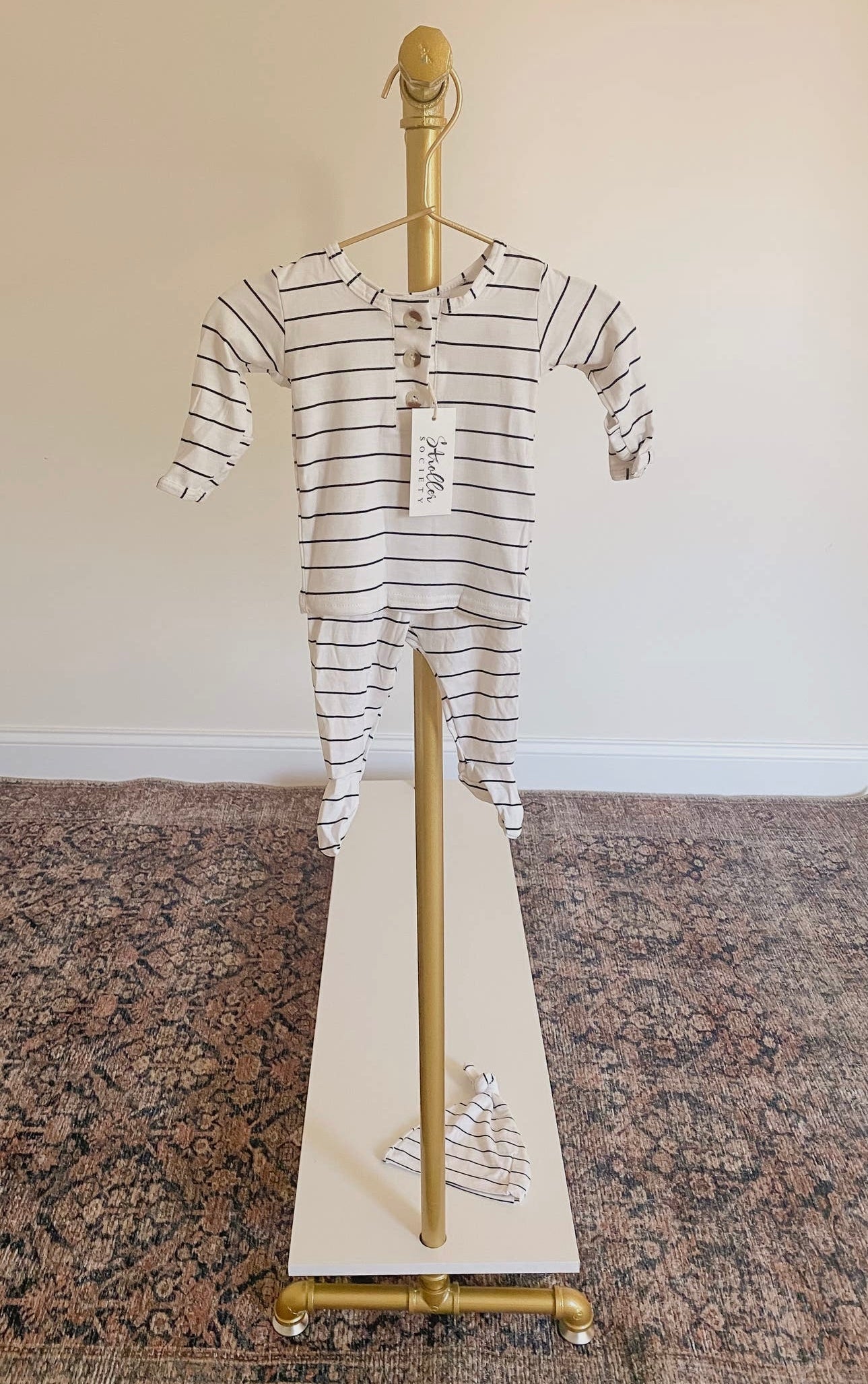 Lazy Day PJ Set - Neutral Stripes